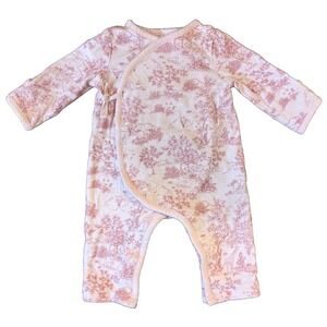 Janie & Jack Baby Girl Woodland Toile Romper 0/3 Months Outfit Coverall Wrap